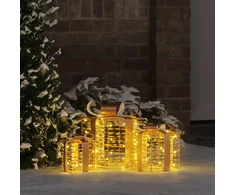 Apšviesta Kalėdinė Dovana 3 vnt. 150 LED Šilta balta