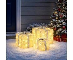 Apšviesta Kalėdinė Dovana 3 vnt. 64 LED Šilta balta