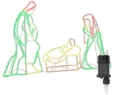 Apšviesta nativities scena Įvairiaspalvis 112 x 71,5 cm PVC