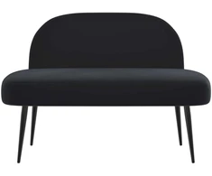 Aptrauktas suolelis su atlošu Juoda 110 x 60 x 76 cm Aksomas