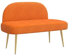 Aptrauktas suolelis su atlošu Oranžinė 110 x 60 x 76 cm