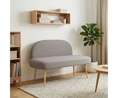 Aptrauktas suolelis su atlošu Taupe 110 x 60 x 76 cm