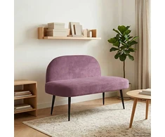 Aptrauktas suolelis su atlošu Violetinė 110 x 60 x 76 cm