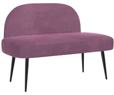 Aptrauktas suolelis su atlošu Violetinė 110 x 60 x 76 cm