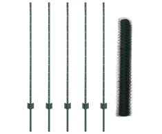Hexagonal Fence with Post 10 x 1,2 m PVC dengtas plienas Žalia