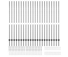 Įmontuotas tvoros stulpas 22 vnt. Pilka 200 cm