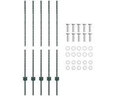Įmontuotas tvoros stulpas 5 vnt. Žalia 160 cm