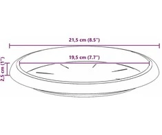 Apvalus gėlių padėklas 24 vnt. Juoda Ø 21,5 x 2,5 cm Plastmasė