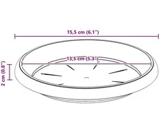 Apvalus gėlių padėklas 6 vnt. Juoda Ø 15,5 x 2 cm Plastmasė