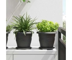 Apvalus gėlių padėklas 6 pcs Juoda Ø 17,5 x 2 cm Plastmasė