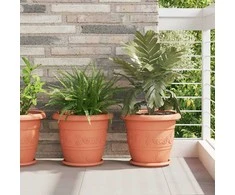 Apvalus gėlių padėklas 6 pcs Raudona plyta Ø 23,5 x 2,5 cm