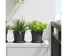 Apvalus gėlių vazonas 24 pcs Juoda Ø 15 x 12 cm Plastmasė