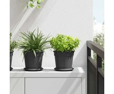 Apvalus gėlių vazonas 6 pcs Juoda Ø 17 x 14 cm Plastmasė
