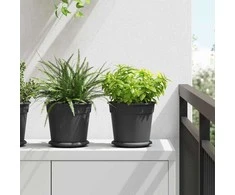 Apvalus gėlių vazonas 6 pcs Juoda Ø 19 x 16 cm Plastmasė