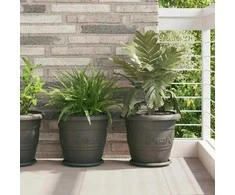 Apvalus gėlių vazonas 6 pcs Juoda Ø 34 x 28 cm Plastmasė