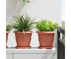 Apvalus gėlių vazonas 6 pcs Raudona plyta Ø 22 x 18 cm