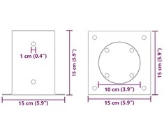 Apvalus žemės inkaras 4 vnt. Sidabrinė 15 x 15 x 15 cm Metalas