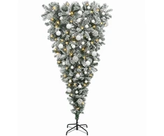 Apverstas dirbtinis Kalėdų eglutė su šakomis 150 cm 150 LED