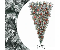 Apverstas dirbtinis Kalėdų eglutė su šakomis 150 cm 150 LED