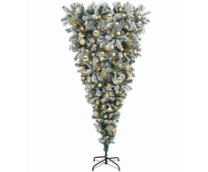 Apverstas dirbtinis Kalėdų eglutė su šakomis 150 cm 150 LED