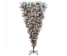 Apverstas dirbtinis Kalėdų eglutė su šakomis 150 cm 150 LED
