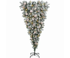 Apverstas dirbtinis Kalėdų eglutė su šakomis 150 cm 150 LED