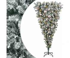 Apverstas dirbtinis Kalėdų eglutė su šakomis 150 cm 150 LED