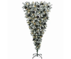 Apverstas dirbtinis Kalėdų eglutė su šakomis 150 cm 150 LED