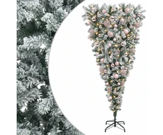 Apverstas dirbtinis Kalėdų eglutė su šakomis 180 cm 300 LED