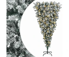 Apverstas dirbtinis Kalėdų eglutė su šakomis 150 cm 150 LED