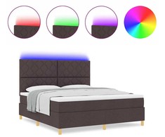 LED Čiužinio Lova Tamsiai rudas 180 x 200 cm audinys