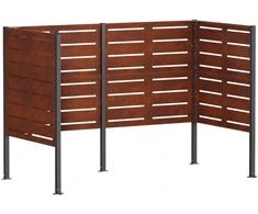Atliekų konteinerio ekranas 167 x 85 x 113 cm Rūdijanti