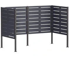Atliekų konteinerio ekranas 167 x 85 x 113 cm Plienas Antracito