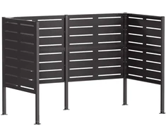Atliekų konteinerio ekranas 167 x 85 x 113 cm Plienas Juoda