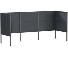 Atliekų konteinerio ekranas 249 x 85 x 113 cm Plienas Antracito