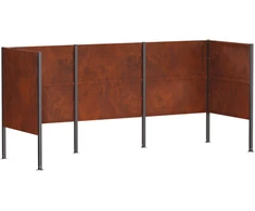 Atliekų konteinerio ekranas 249 x 85 x 113 cm Rūdijanti