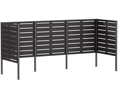 Atliekų konteinerio ekranas 249 x 85 x 113 cm Plienas Juoda