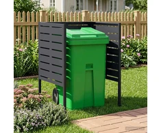 Atliekų konteinerio ekranas 85 x 85 x 113 cm Plienas Antracito