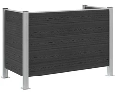 Atliekų konteinerio tvora Pilka 161 x 85 x 115 cm Alavas ir WPC