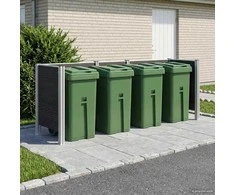 Atliekų konteinerio tvora Pilka 315 x 85 x 115 cm Alavas ir WPC