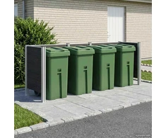 Atliekų konteinerio tvora Pilka 315 x 85 x 115 cm Alavas ir WPC