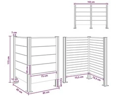 Atliekų konteinerio tvora Ruda 85 x 85 x 115 cm Alavas ir WPC