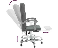 Atlošiama biuro kėdė, tamsiai pilkos spalvos, audinys
