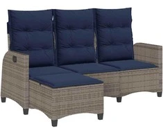 Atlošiama sodo sofa su pagalvėlėmis L formos pilkos spalvos