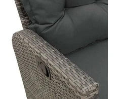 Atlošiama sodo sofa su pagalvėlėmis L formos pilkos spalvos