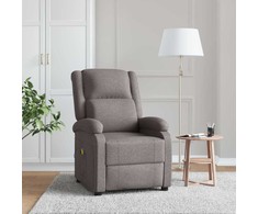 Fotelis Atlošiamas masažinis krėslas, taupe spalvos, audinys