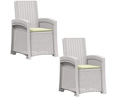 Atlošiamas sodo krėslas su rataniniu vaizdu 2 pcs