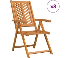 Sodo Kėdė 8 pcs Ruda 57 x 72 x 109 cm Kietos akacijos mediena