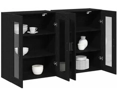 Sieniniai baldai 2 pcs Juodas ąžuolas 69,5 x 34 x 90 cm