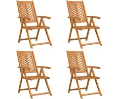 Sodo Kėdė 4 pcs Ruda 57 x 72 x 109 cm Kietos akacijos mediena